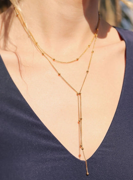 Doppelte Halskette "Beads"