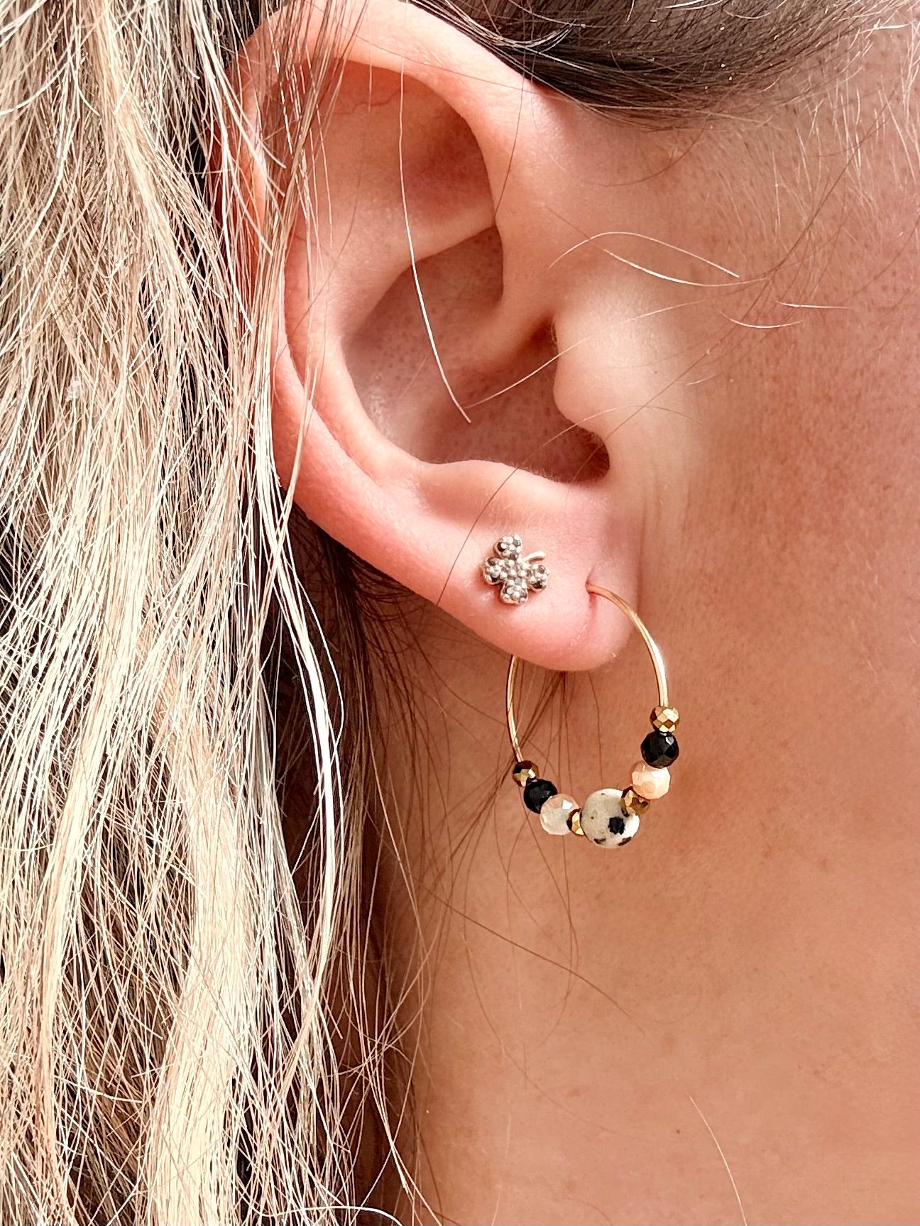 Creolen "Leo & Hämatit" MINI
