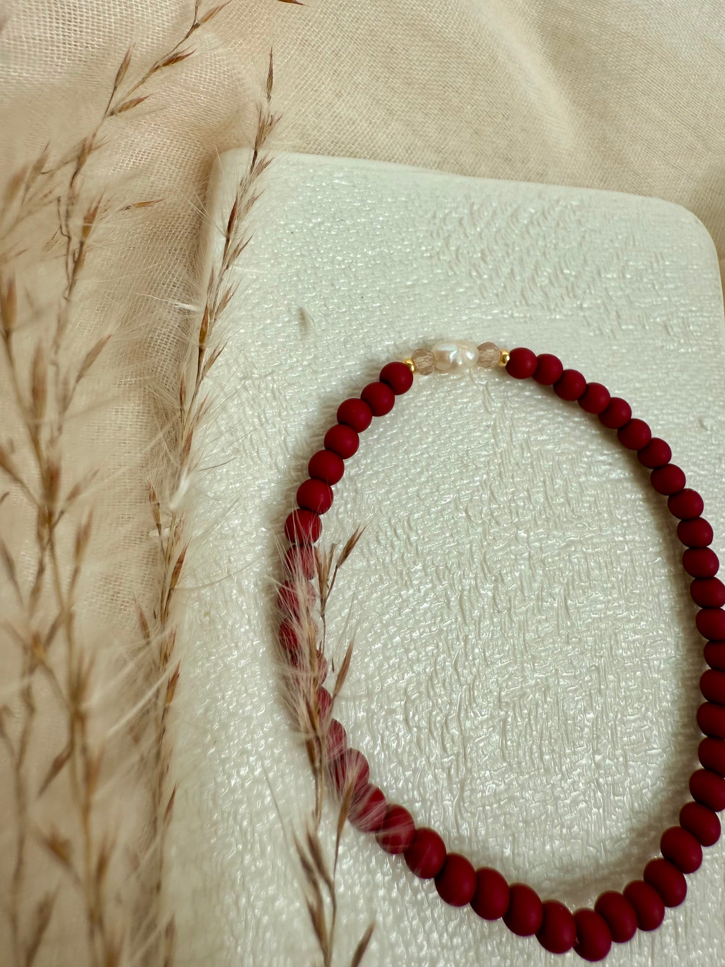 Perlenarmband "Perle" in Beere