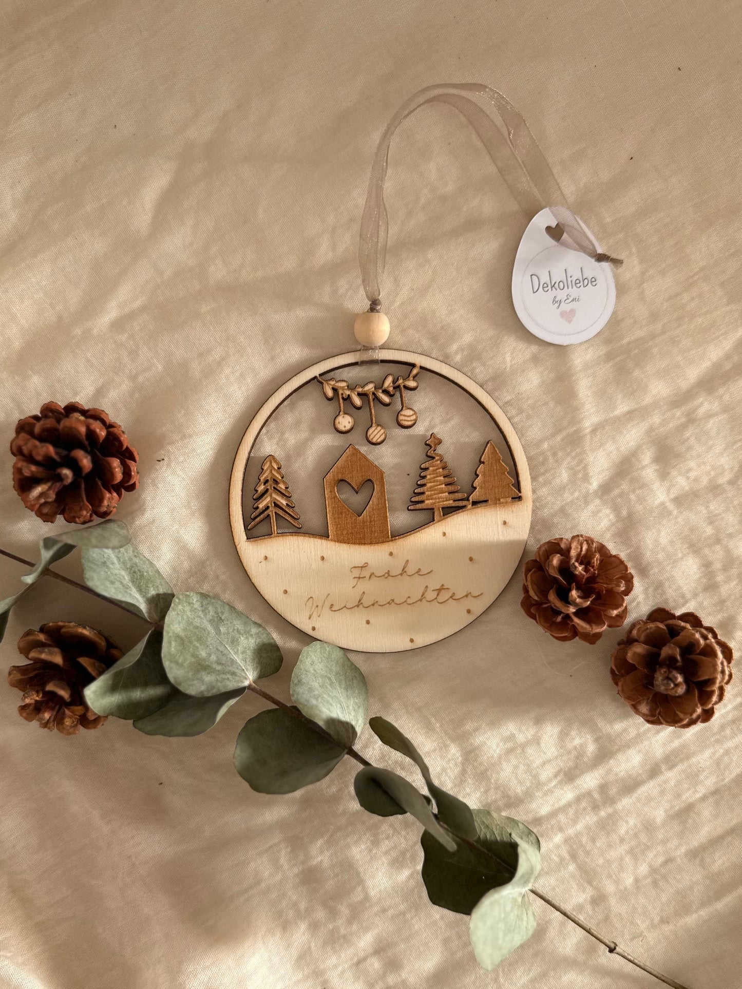 Holz - Dekoring " Frohe Weihnachten"