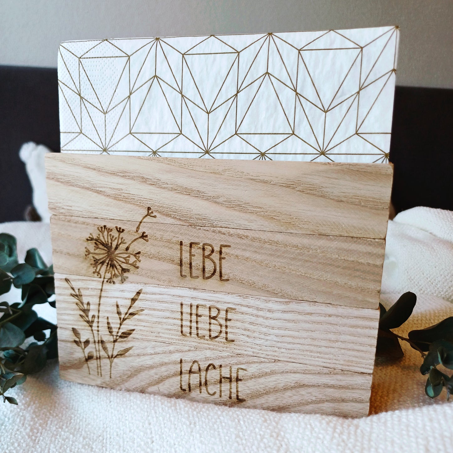 Serviettenständer "lebe liebe lache"