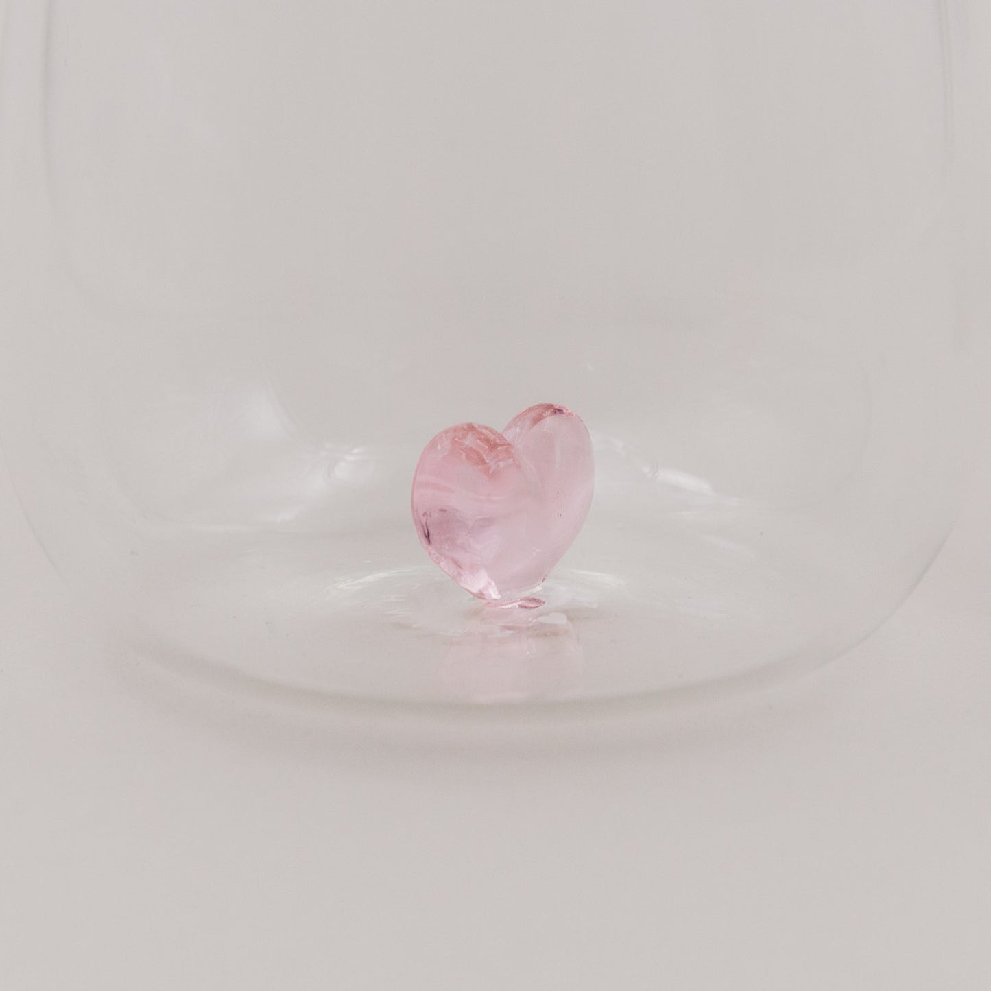 Trinkglas Herzfigur Rosa