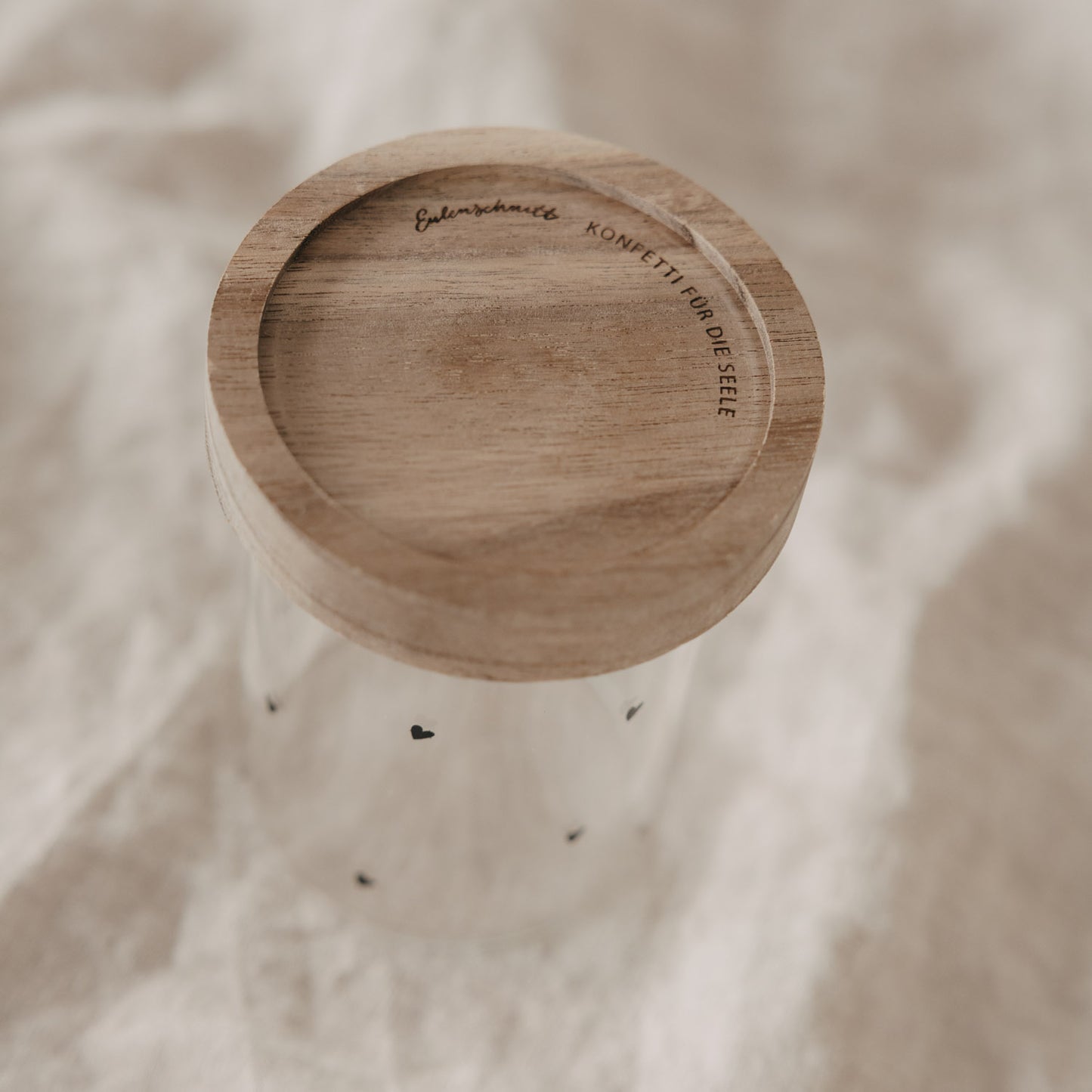 Mini Vorratsglas Herzen schwarz