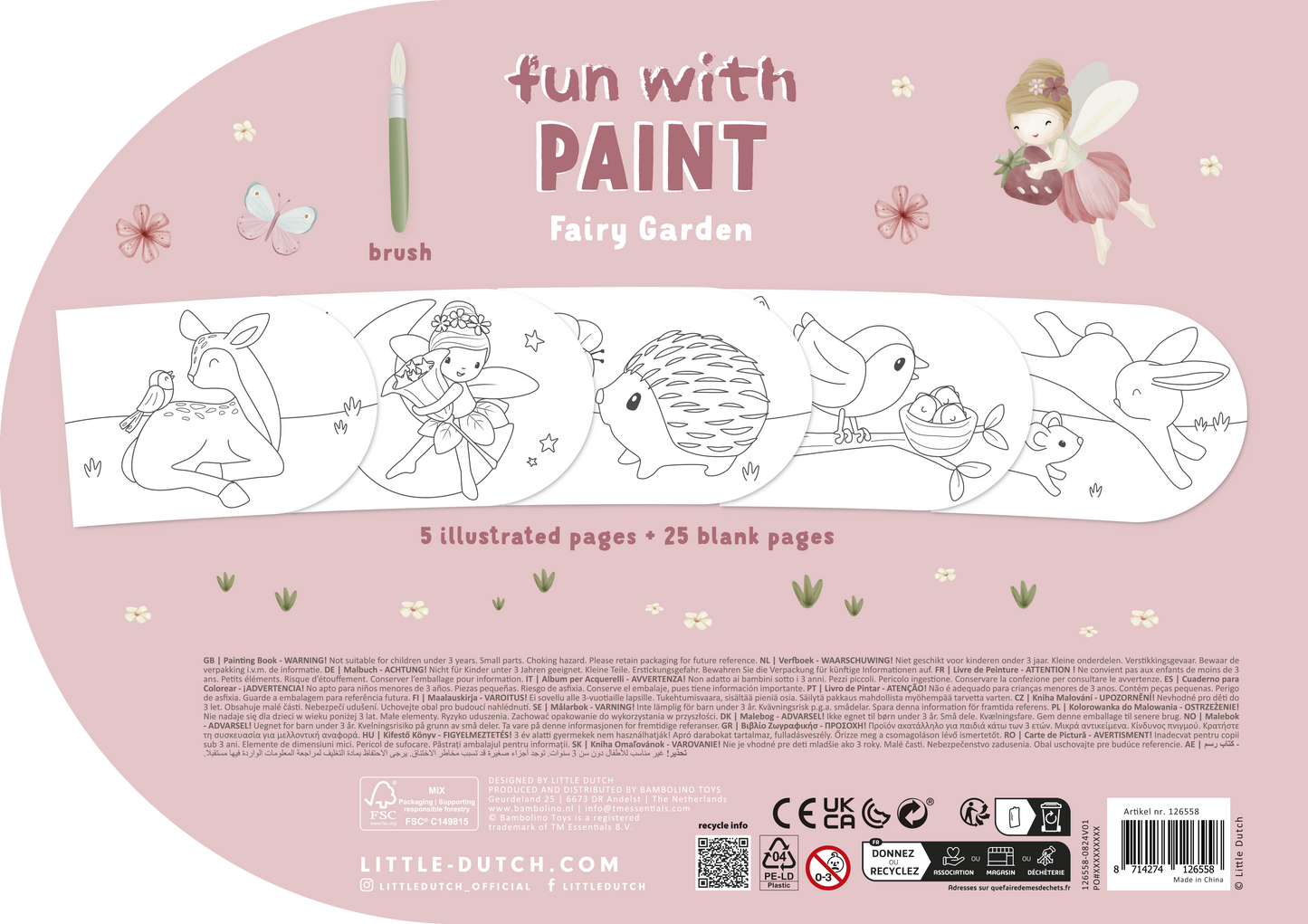 Malbuch mit Farbkasten Fairy Garden