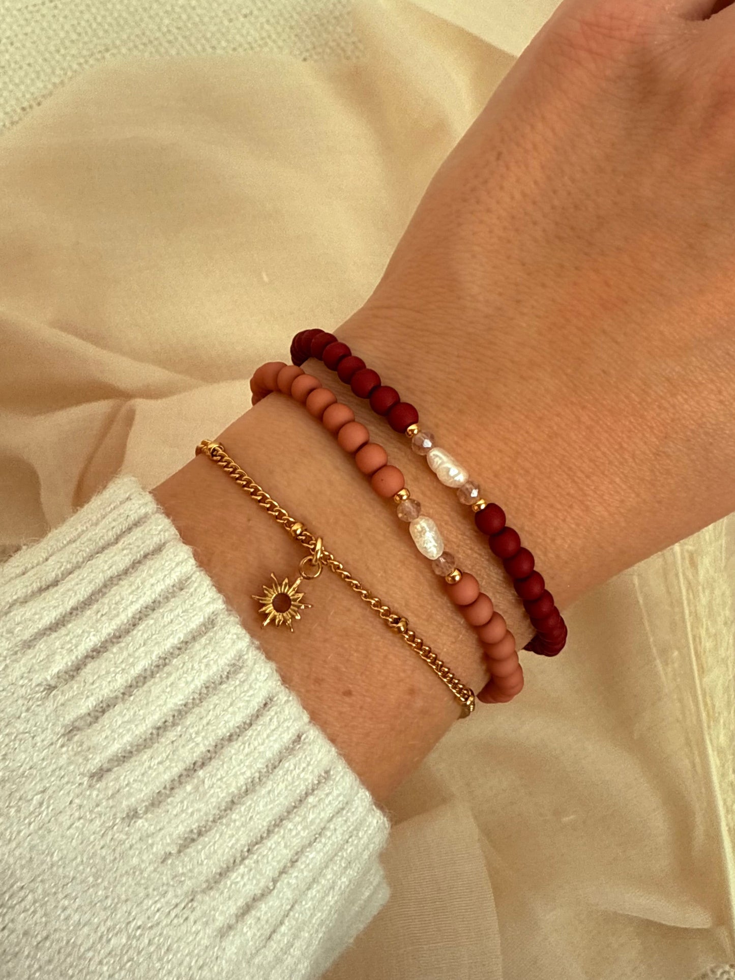 Perlenarmband "Perle" in Beere