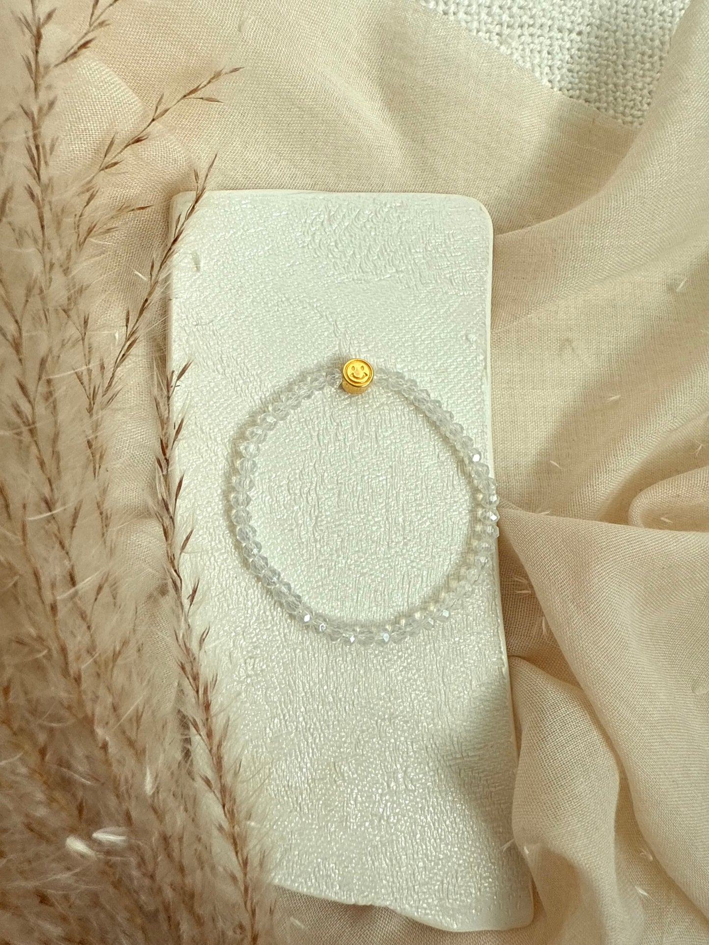 Perlenarmband "Kristall - Smiley"