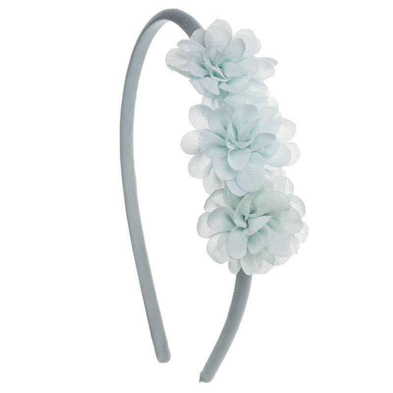 Weiches Baby-Stirnband mit 3 Chiffonblüten