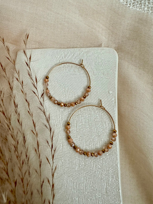 Creolen "Hämatit" Beige