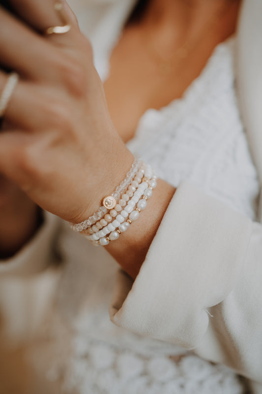Perlenarmband "Kristall - Smiley"