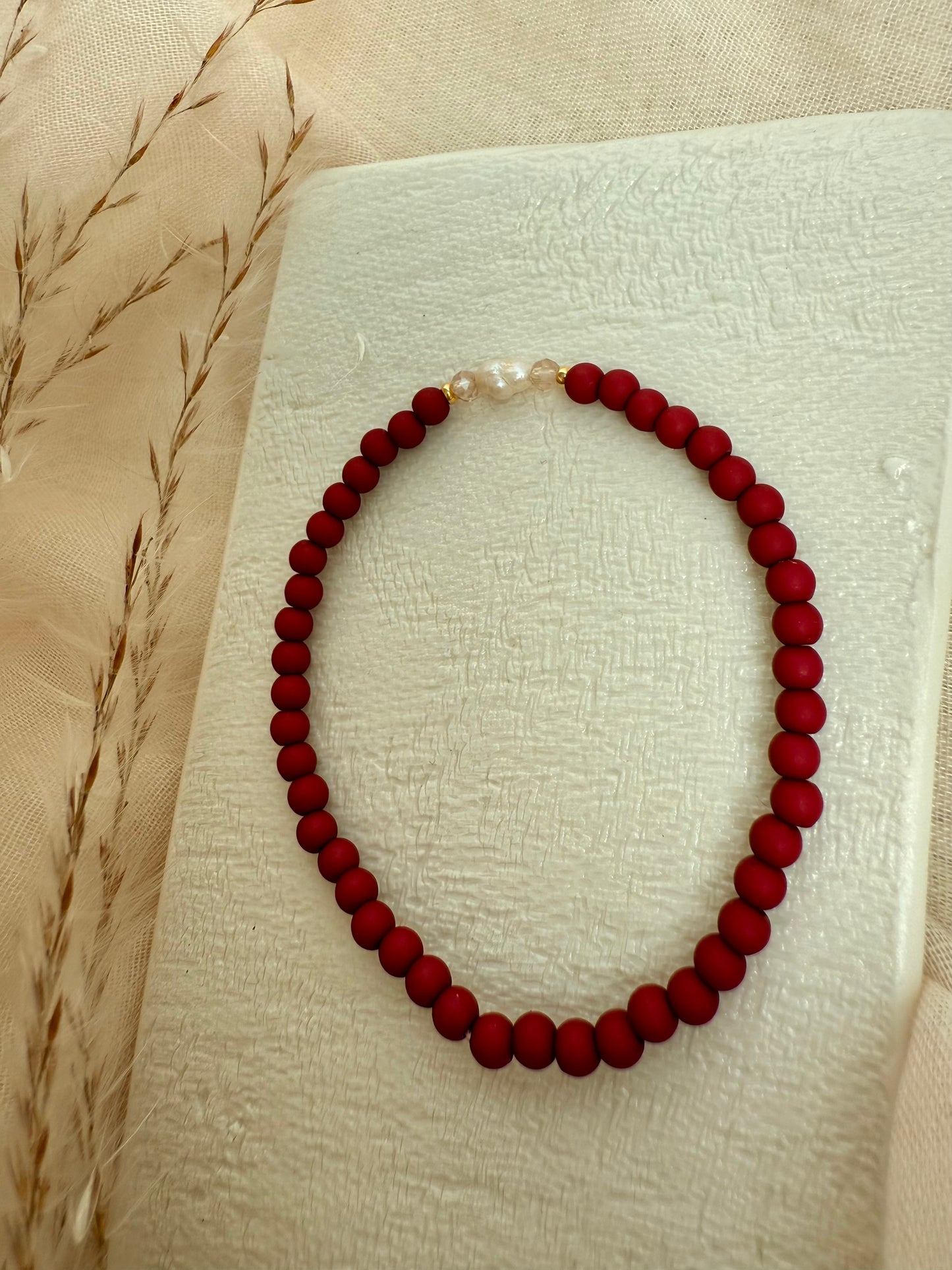 Perlenarmband "Perle" in Beere