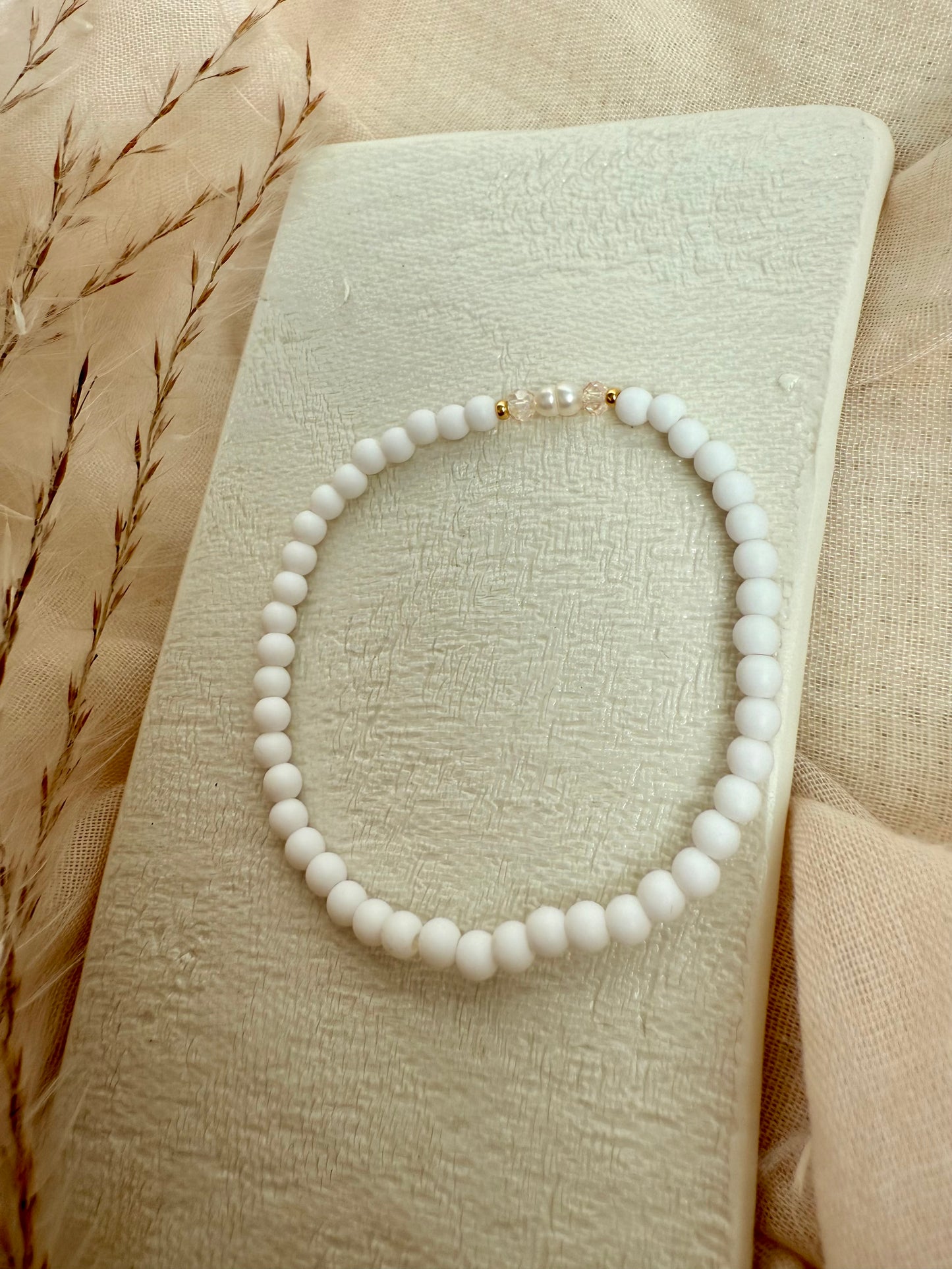 Perlenarmband "Perle" in Weiß