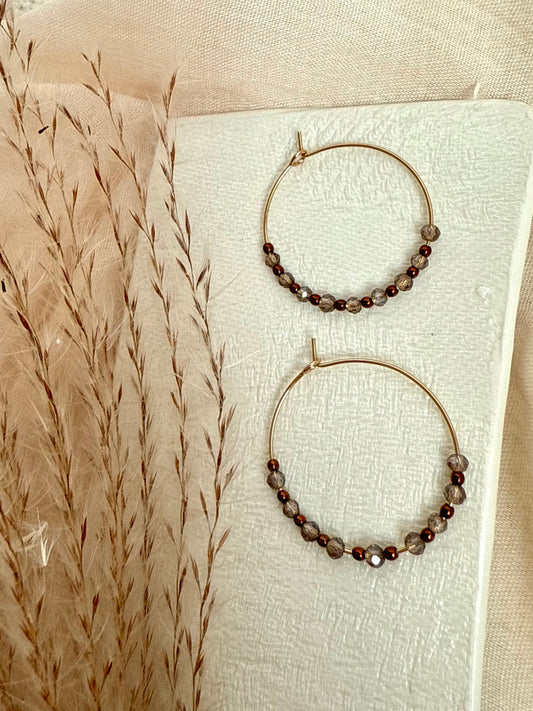 Creolen "Hämatit" Braun