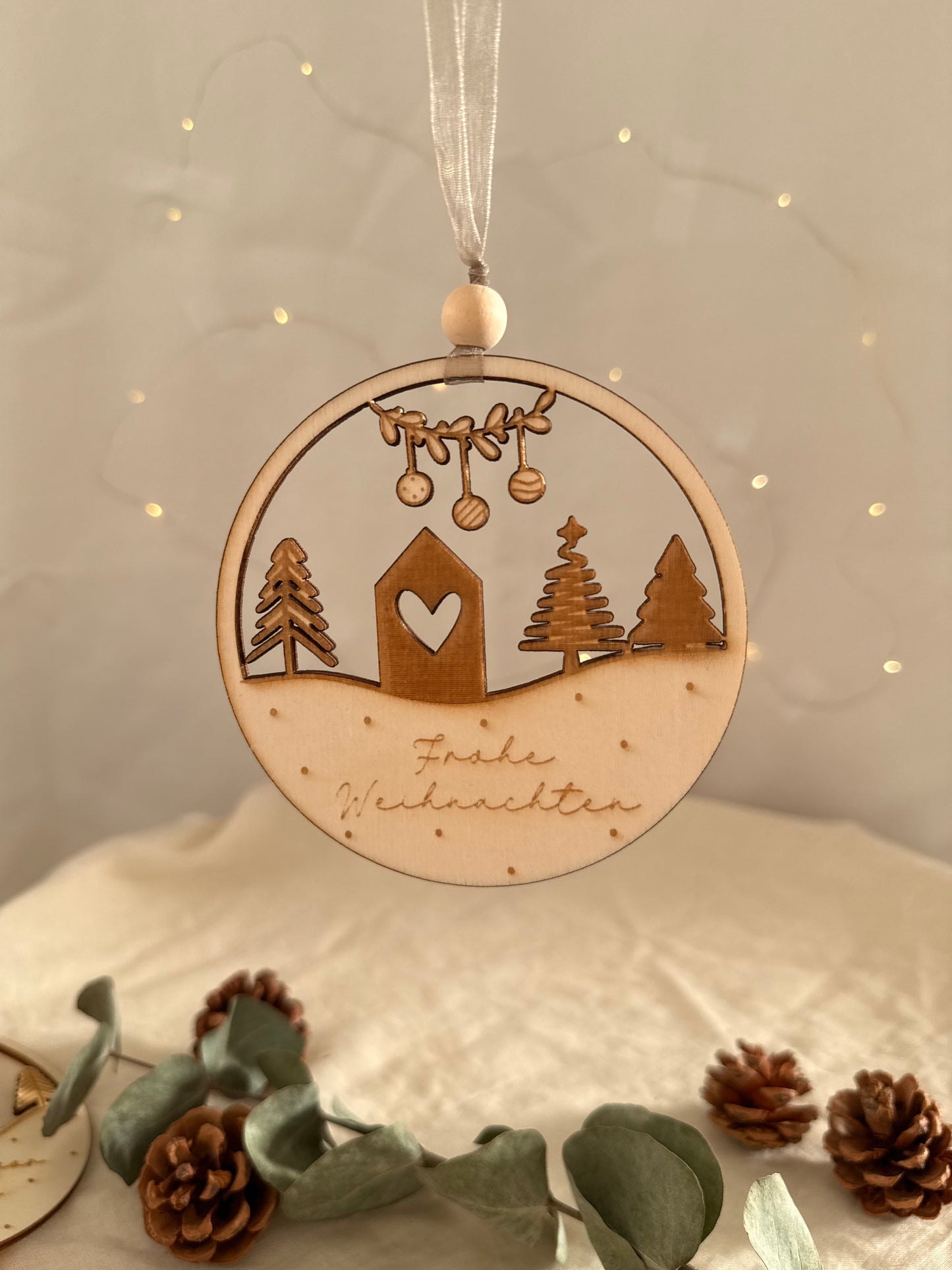 Holz - Dekoring " Frohe Weihnachten"