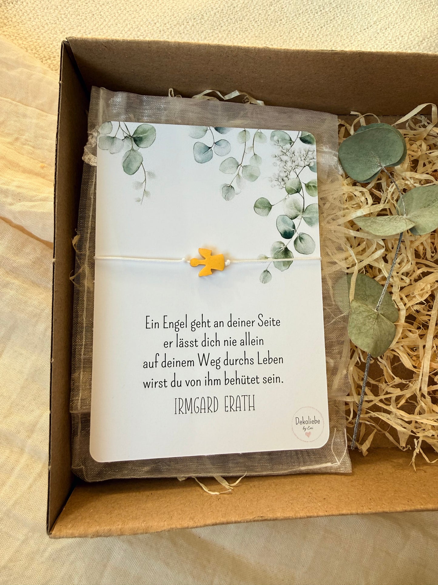 Geschenkbox ARMBAND GOLD „Engel“ für Kommunion/ Firmung