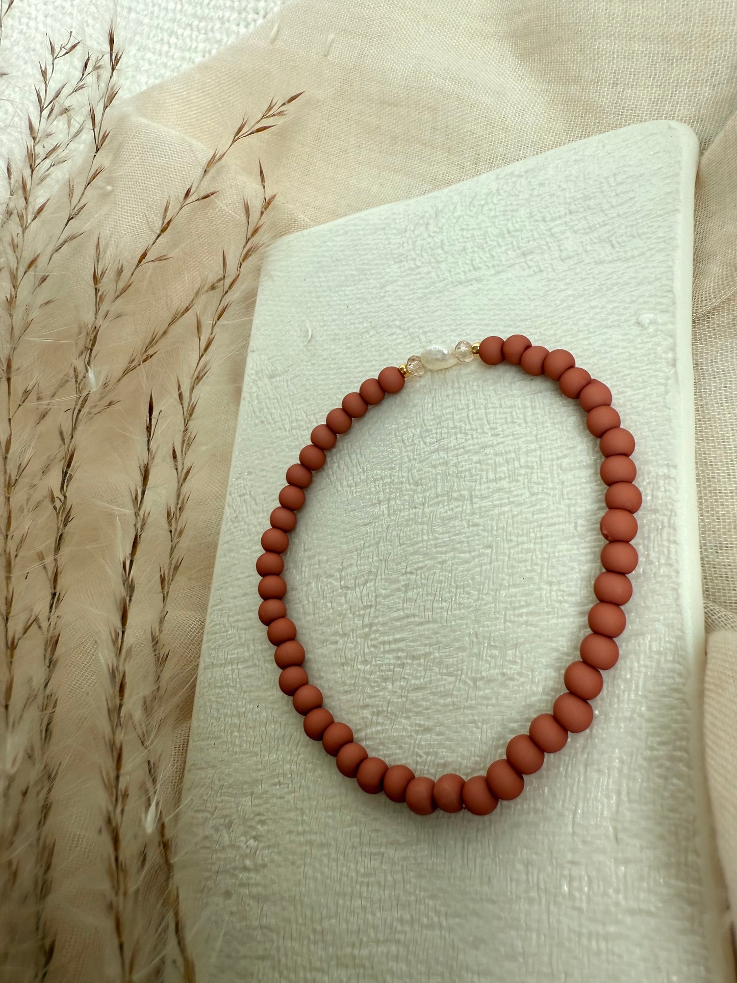 Perlenarmband "Perle" in Altrosa