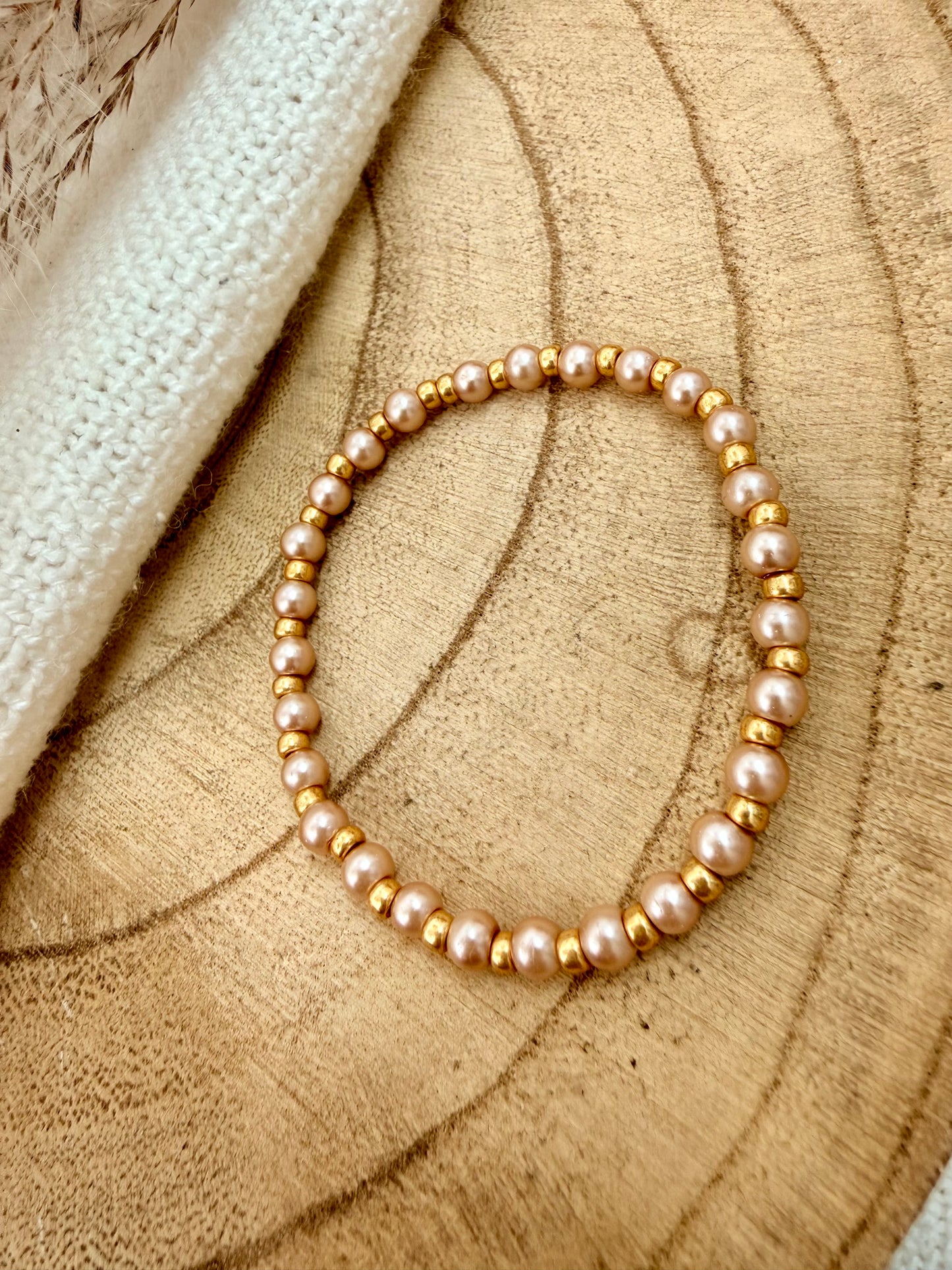 Perlenarmband "Gold/BEIGE"