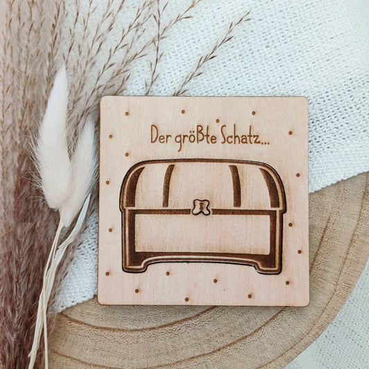 Holzkarte "Der größte Schatz"