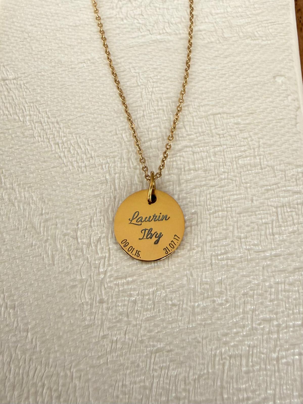 Gravur Halskette "Name & Datum"