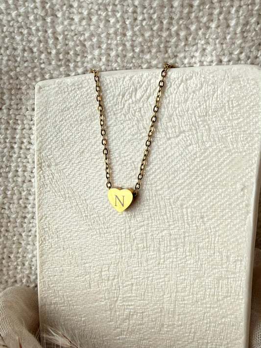 Gravur Halskette „Herz MINI mit Buchstabe“