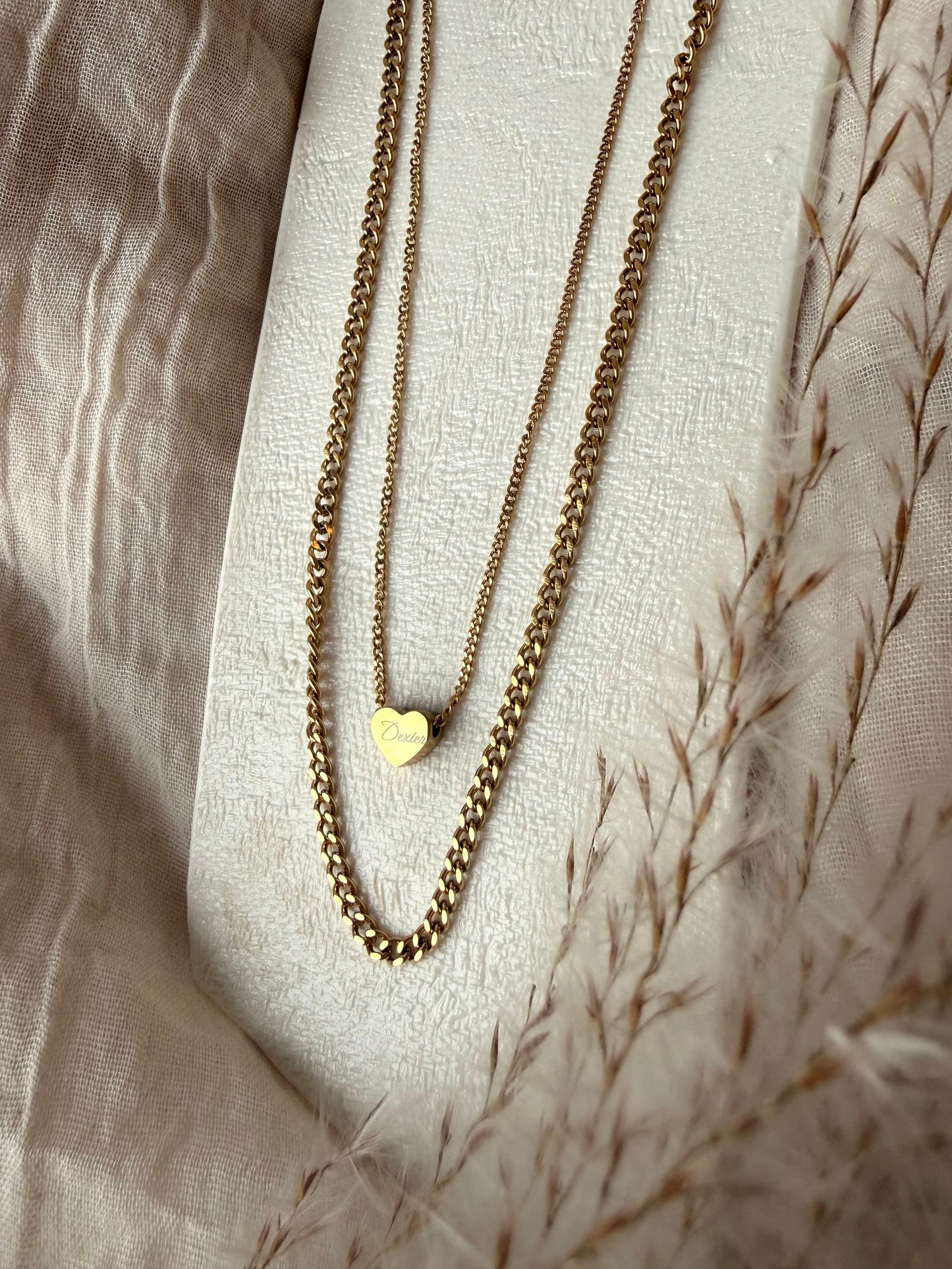 Doppelte Halskette „Herz“