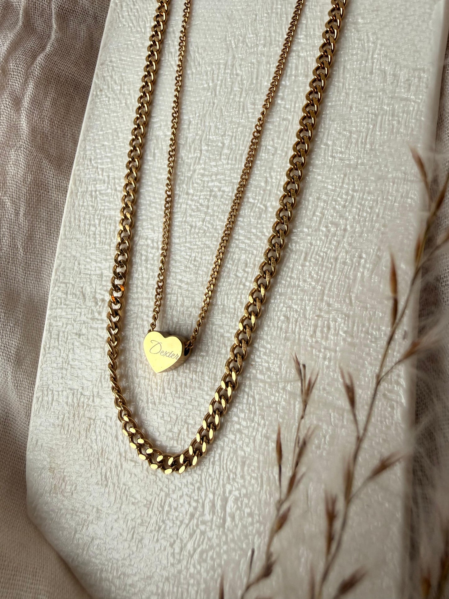 Doppelte Halskette „Herz“