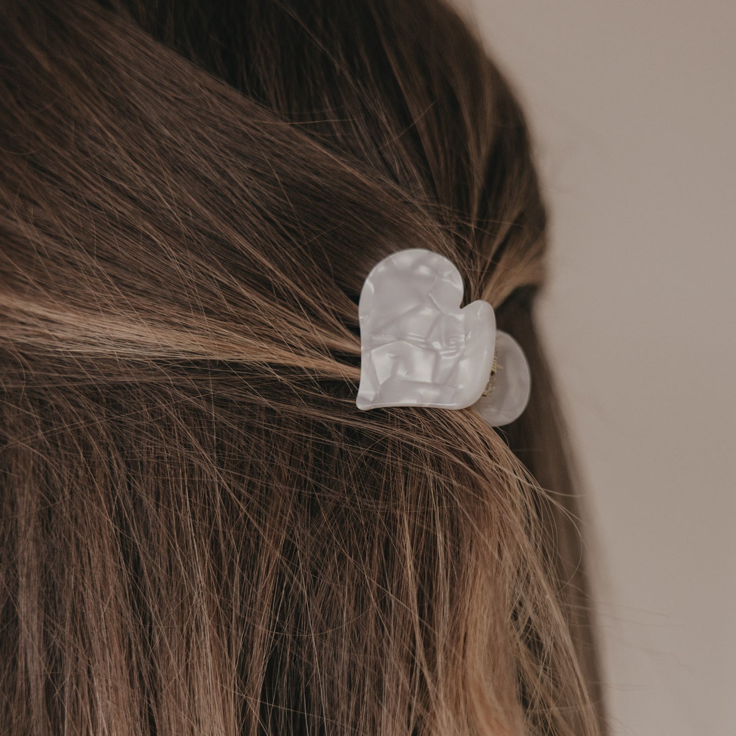 Haarspange "Herzform" groß Pearl