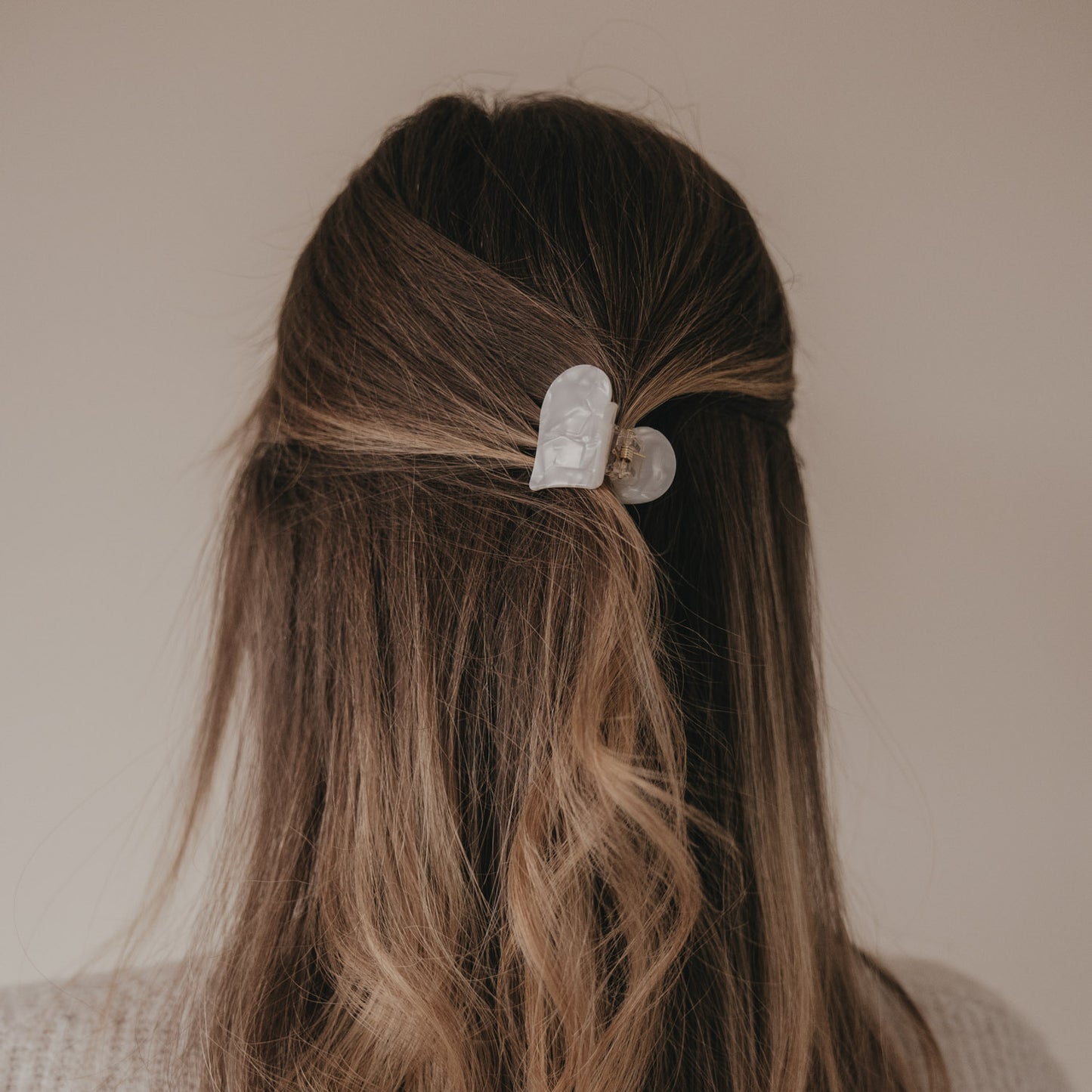 Haarspange "Herzform" groß Pearl