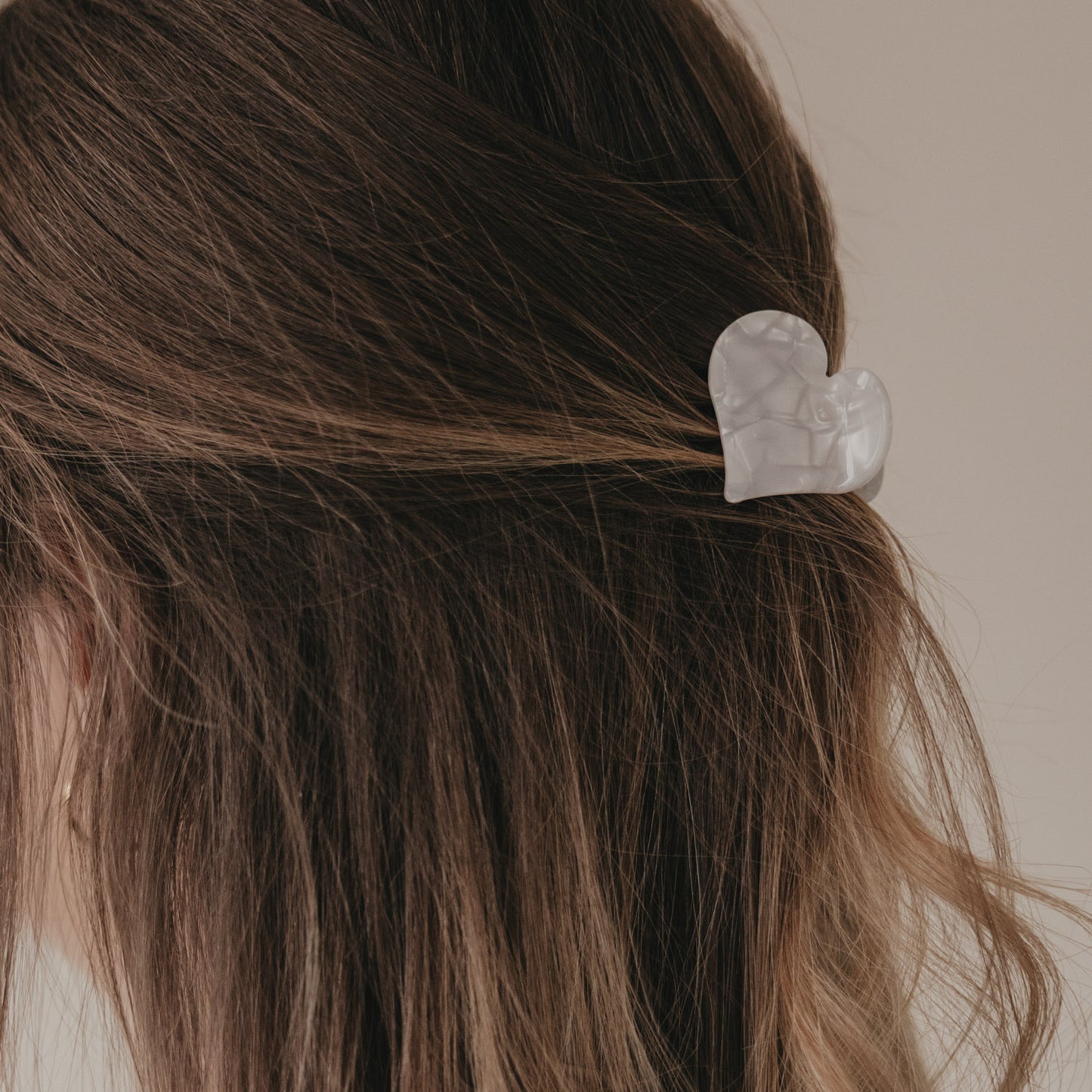 Haarspange "Herzform" groß Pearl