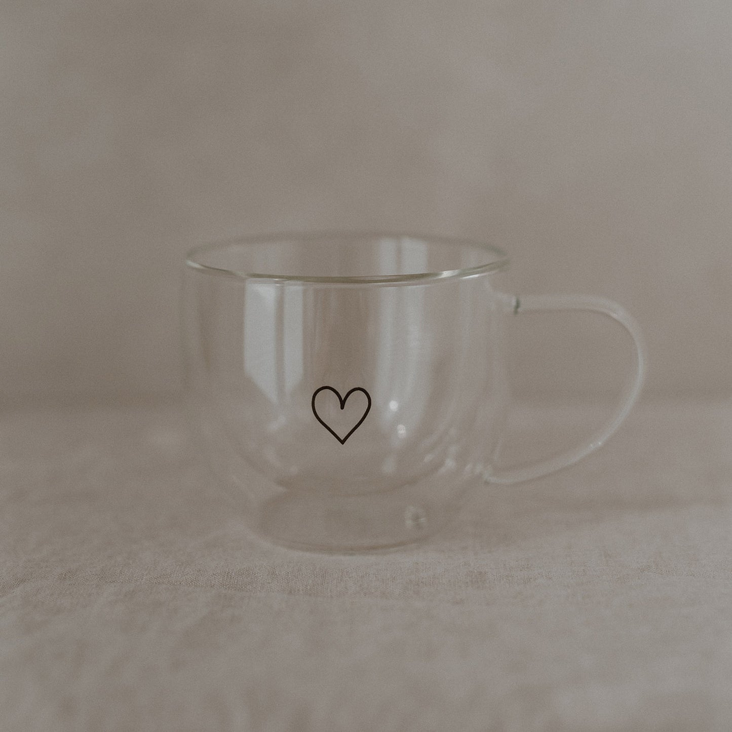 Doppelwandige Glastasse Herz 250ml