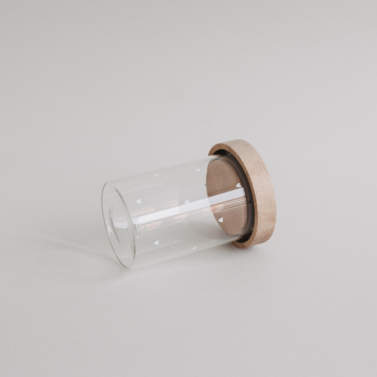 Mini Vorratsglas Herzen weiß