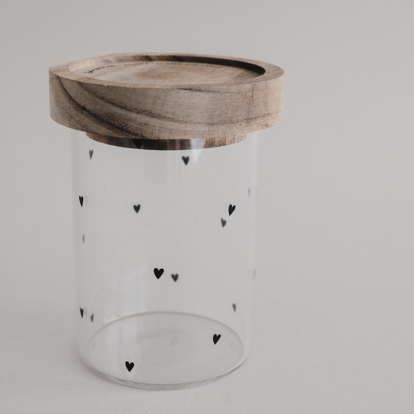 Mini Vorratsglas Herzen schwarz