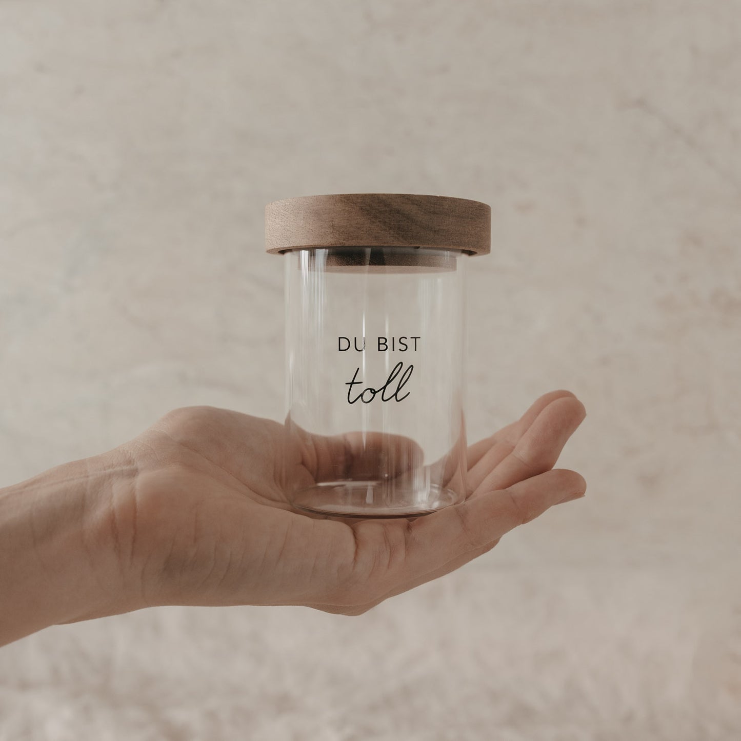 Mini Vorratsglas "Du bist toll" schwarz