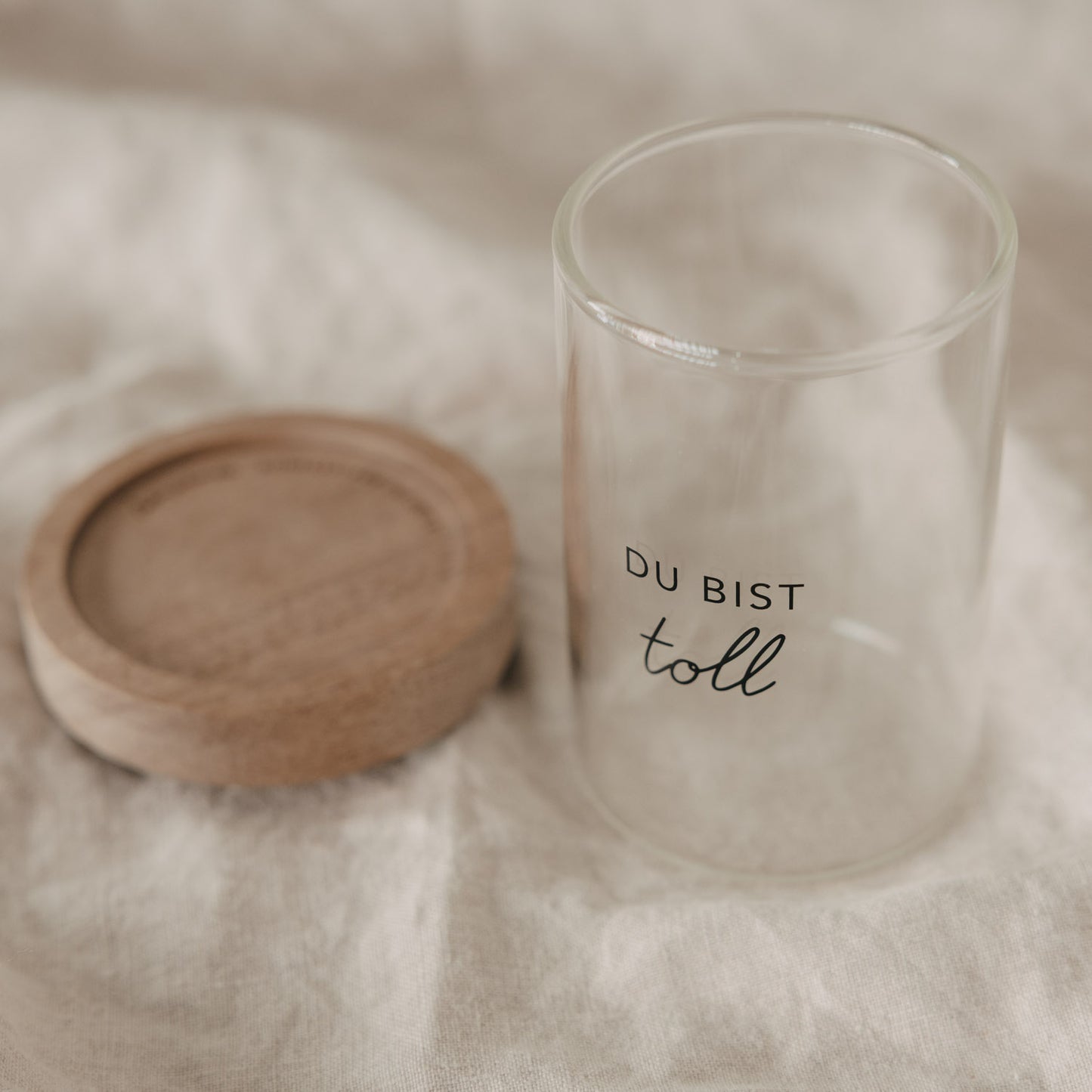 Mini Vorratsglas "Du bist toll" schwarz