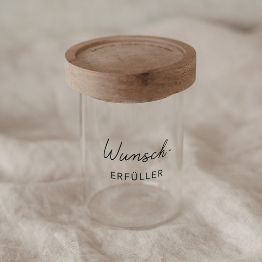Mini Vorratsglas "Wunscherfüller" schwarz