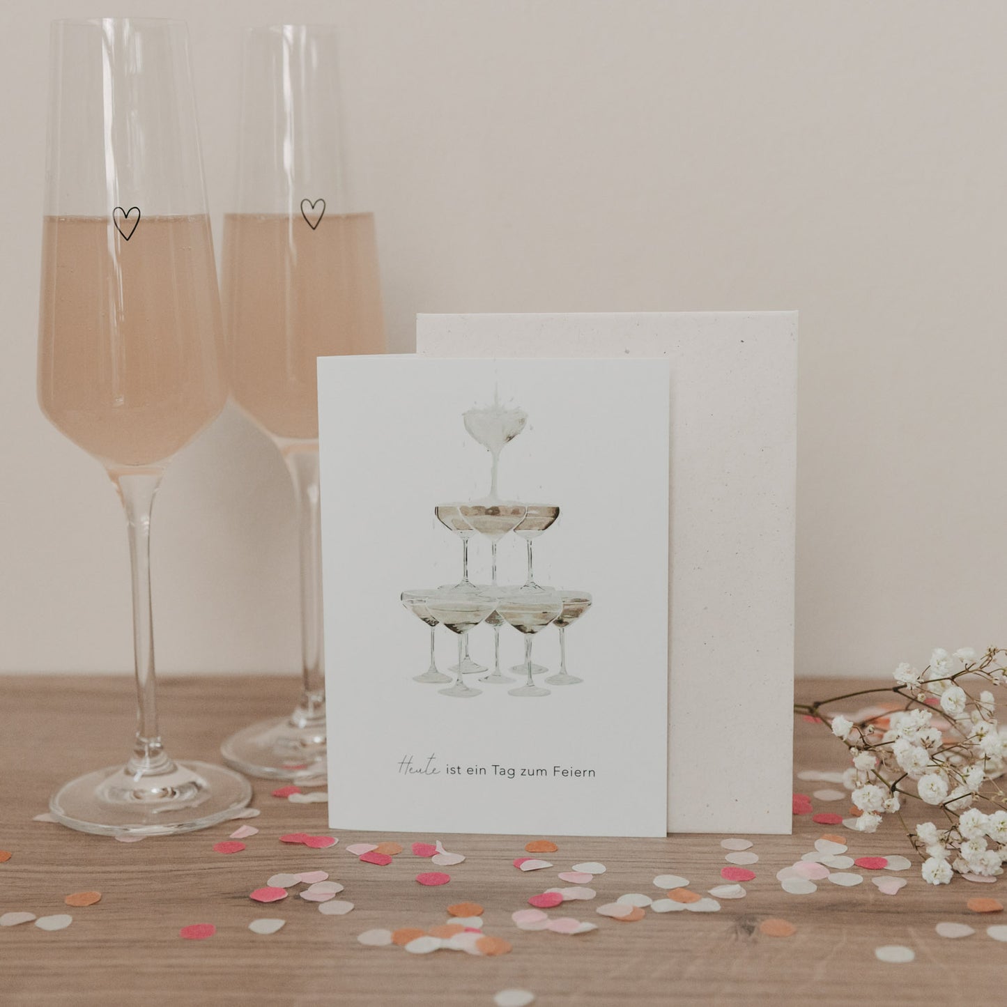 Klappkarte Champagner