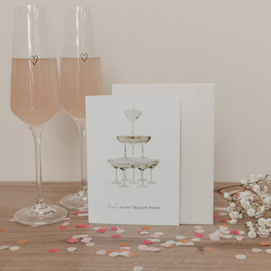 Klappkarte Champagner