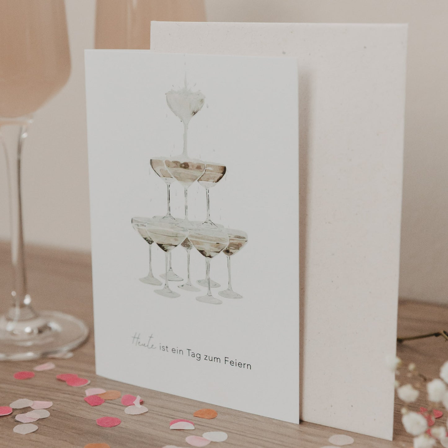 Klappkarte Champagner