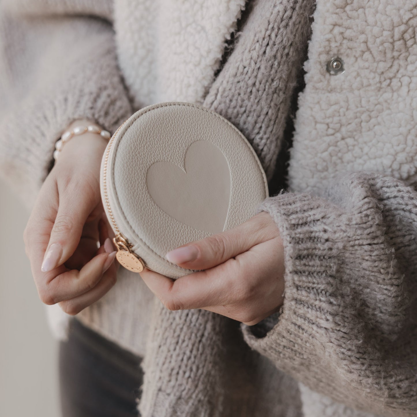 Portemonnaie "Herz" creme