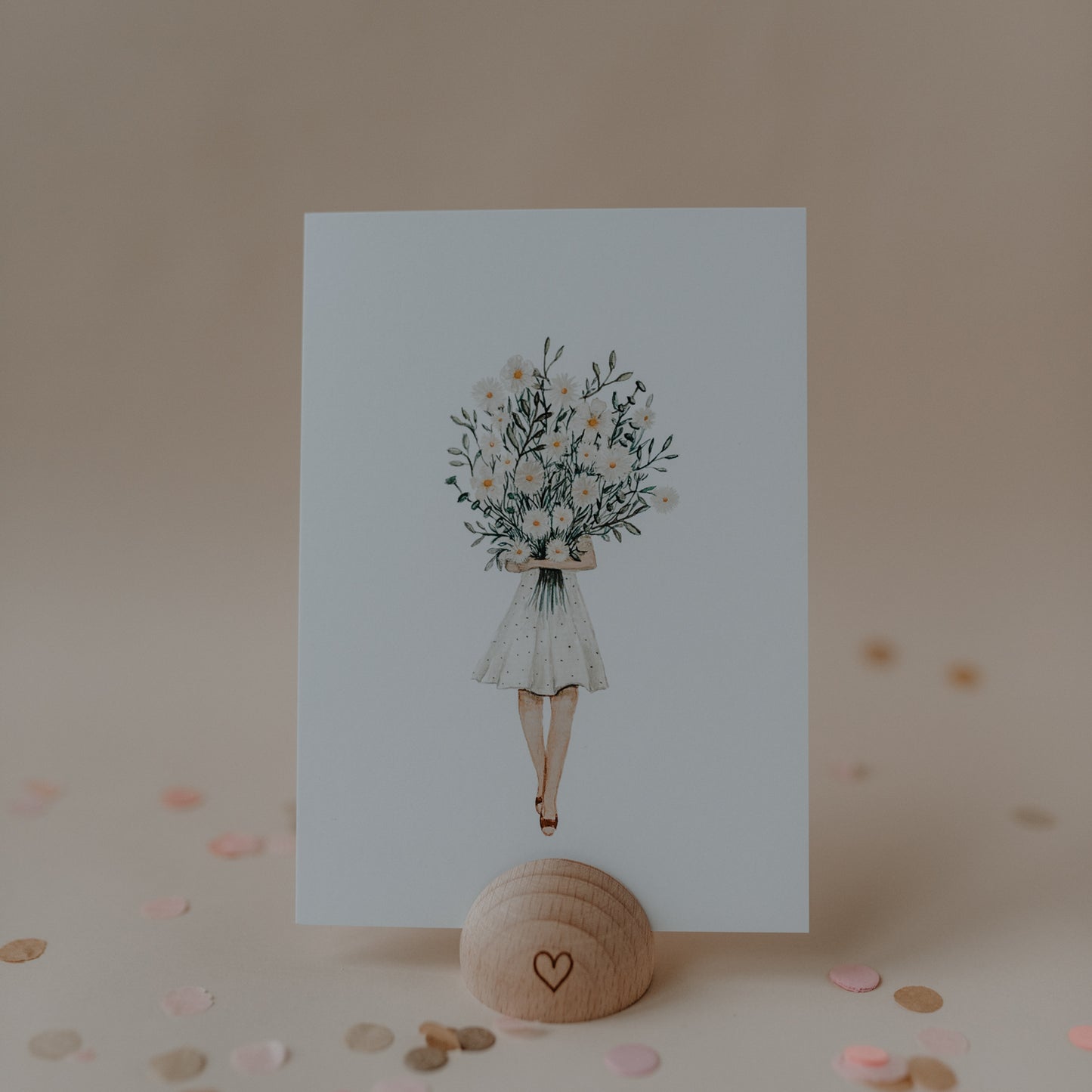 Aquarellkarte Flower Girl