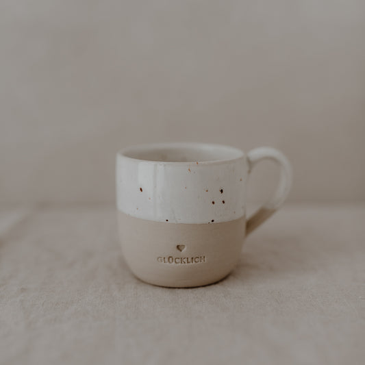 Kleine Cappuccino Tasse Glücklich