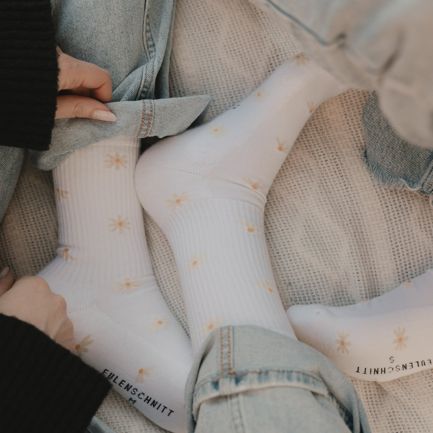 Socken weiß "Allover Daisy"